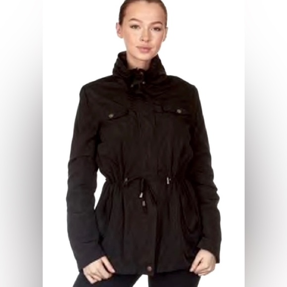 Yoki utility black faux leather arms jacket small - Picture 1 of 9